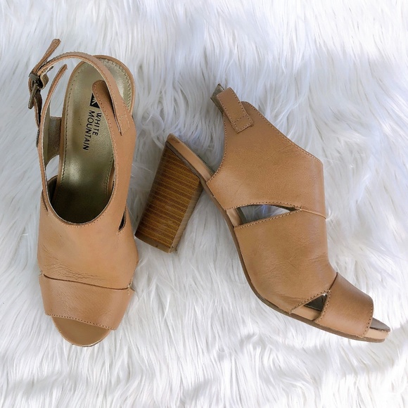 white mountain block heels